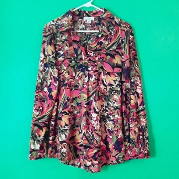 Jaclyn Smith Multicolor Long Sleeve Blouse - Picture 1 of 6